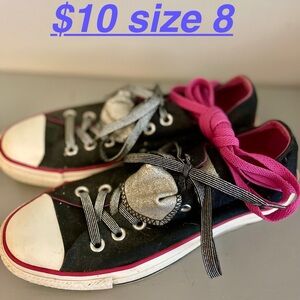 Black and Pink Women's Sneakers